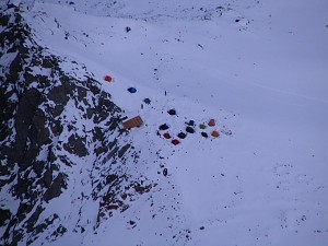 widok ze schroniska Gouter na Tete Rouse