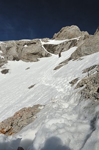 Podejście pod Mały Triglav.